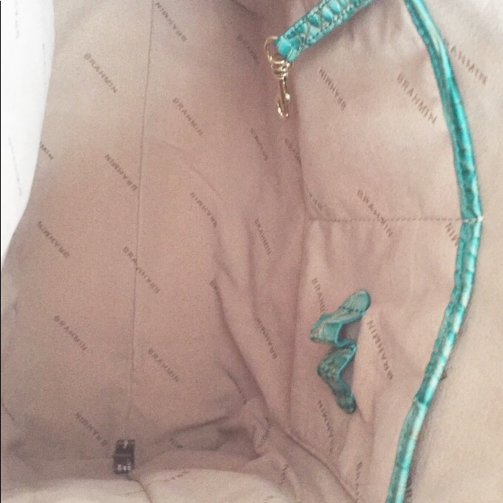 Brahmin Leather Melbourne Turquoise Satchel - Picture 6 of 9